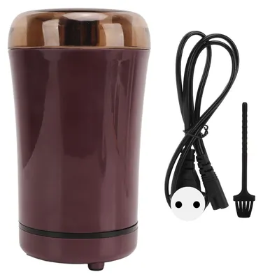 Produktbild von Elektrische Kaffeemühle – Multifunktionale tragbare kleine elektrische Mühle aus Edelstahl für Gewürze und Kräuter, 150 W, violett, EU-Stecker, 220 V