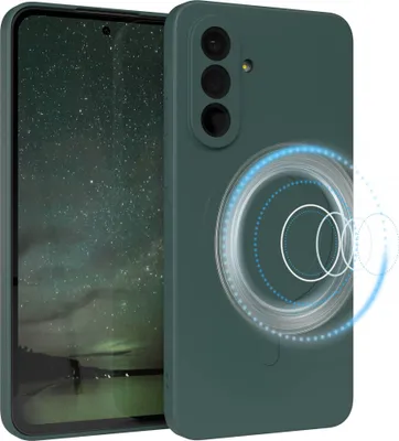 Produktbild von EAZY CASE - Silikonhülle magnetisch für Samsung Galaxy A36, Hülle Silikon, weich stoßfeste Magnet Handyhülle, Schutzhülle mit Kameraschutz, TPU Bumper in Grün