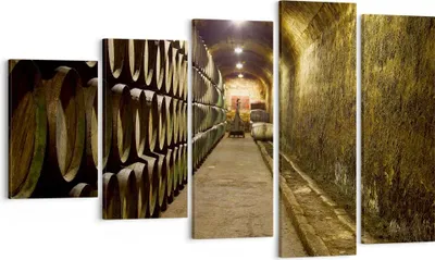Produktbild von Bild auf Leinwand - Leinwandbild - Architektur Fässer Traube - 100x60cm - Wand Bild - Wanddeko - Leinwanddruck - Bilder - Kunstdruck - Wanddekoration - Leinwand bilder - Wandkunst - EG100x60-2115