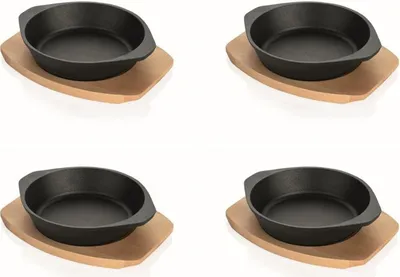 Produktbild von Servierpfanne mit Holzuntersetzer Set
