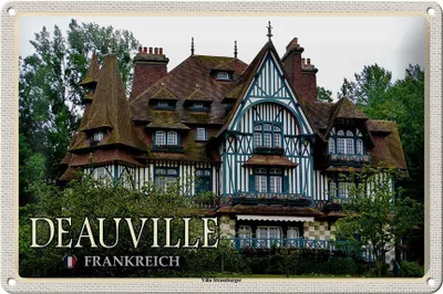 Produktbild von Blechschild Reise 30x20cm Deauville Frankreich Villa Strassburger