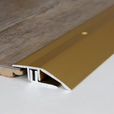 Produktbild von PROVISTON | Übergangs- & Ausgleichsprofil | Aluminium | 44 x 7 - 15 x 1000 mm | Goldfarbig | Bodenprofil | Metallprofil | Übergangsschienee