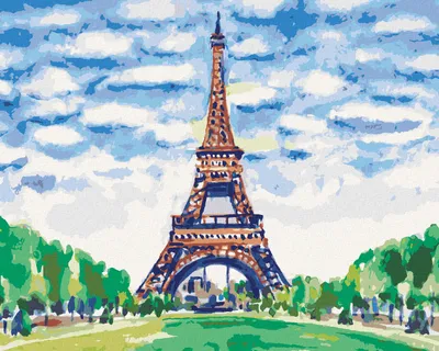 Produktbild von Zuty - Malen nach Zahlen - EIFFELTURM UND BLAUER HIMMEL, 40x50 cm, ohne Keilrahmen