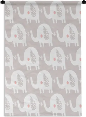 Produktbild von MuchoWow® Wandteppich Wandbehang Elefant - Design - Punkte 60x90 cm Tapisserie Dekoration Wandtuch - Foto-Teppich - Abwaschbar