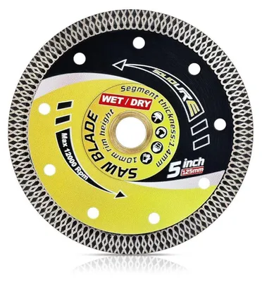 Productafbeelding van Diamantzaagschijf 125mm, extra dun, voor tegels, keramische tegels, marmer, graniet, klinkers, geschikt voor nat- en droogzaagwerk, 1,4mm dik, 22,23mm boordiameter