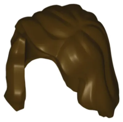 Imagen del producto de 2 unidades de pelo para minifiguras LEGO, estilo femenino, de longitud media, con una parte que cubre el hombro derecho (modelo 85974) – Piezas individuales