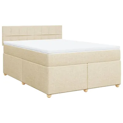 Produktbild von Boxspringbett mit Matratze Creme 140x190 cm Stoff