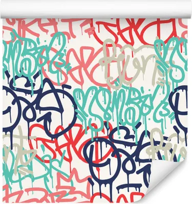 Produktbild von 10m VLIES TAPETE Rolle Kinderzimmer Graffiti Stadt Aufschriften Motiv XXL
