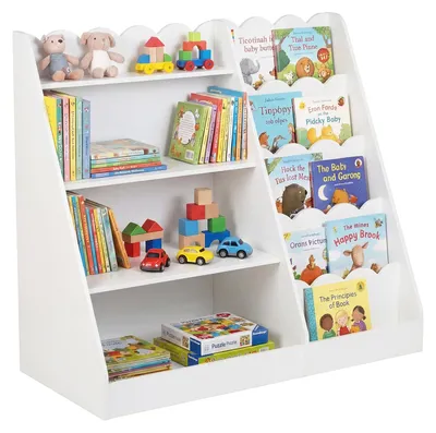 Produktbild von COSTWAY Kinderbücherregal Holz, 5-stufiges Bücherregal mit 4 offenen Ablagen, freistehendes Kinderregal, Spielzeugsregal Holzregal, Aufbewahrungsregal