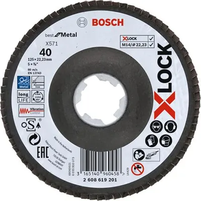 Produktbild von X-Lock Lamellenscheibe versetzt Best Metal BOSCH Ø125 Grain 40 - 2608619201