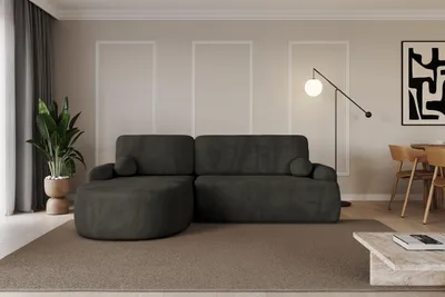 Produktbild von ALTDECOR Ecksofa mit Schlaffunktion und Bettkasten Corner Sofa Bett Eckcouch Couch L-Form Schlafcouch Ausziehbar Wohnlandschaft Schlafsofa Cauchsofa  LIRA-L - 264x172x89  Schwarz