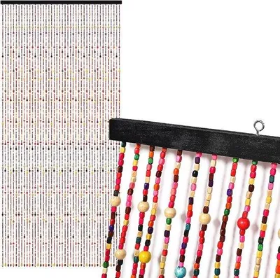 Produktbild von Buntes Hippie Boho Perlenvorhang 90x200 cm - Handgemachter Türvorhang für Wohndekoration
