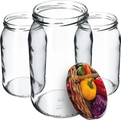 Immagine prodotto di Barattoli per conserve KADAX 900ml con coperchio a vite fi82 mm, barattoli grandi con coperchio twist-off, barattoli per conserve, barattoli per sottaceti, barattoli per conserve, barattoli per conserve (peperoni, 8 pezzi)