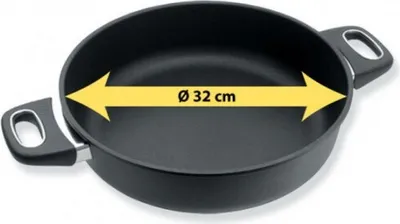 Zdjęcie produktu dla Gastrolux żeliwna patelnia do serwowania z 2 uchwytami, D=32cm, H=7cm bez indukcji 2032