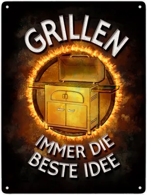Produktbild von Grillen - immer die beste Idee Metallschild XXL Schild Blechschild