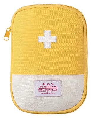 Produktbild von Erste Hilfe Tasche Leer Klein Tragbar Gelb 12,5 x 17 cm Oxford Stoff