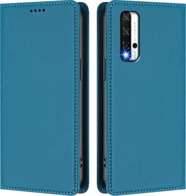 Obrázek produktu pro Kožené pouzdro pro Honor 20/Honor 20 Pro, magnetické flipové pouzdro zPolyuretankůže se stojánkem Jezerní modrá