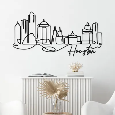 Immagine prodotto di Wallity, Houston- DYU1153, Nero, Altre decorazioni per la casa, 120 x 59 x 1,5 cm, 100% metallo