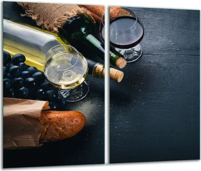 Produktbild von Herdabdeckplatten 2 teilig 30x52 Glaskeramikfeld Abdeckung Glas Kaffee