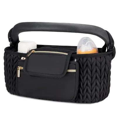 Produktbild von Kinderwagen-Organizer mit isolierten Getränkehaltern, verstellbarer Kinderwagen-Caddy mit abnehmbarer Handytasche, Kinderwagen-Zubehör passend