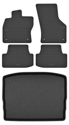 Productafbeelding van Rubberen automatten + kofferbakmat voor Volkswagen Golf VII 2014-2020 (stationwagen) – 5-delig, zwart, op maat – Wielganizator