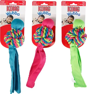 Immagine prodotto di Kong wubba weaves l blu/rosa/verde per cani
