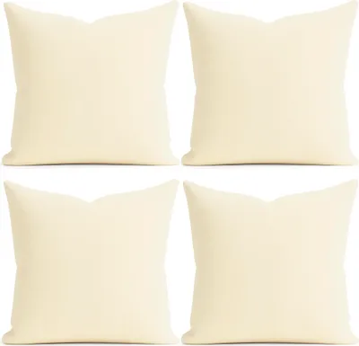 Produktbild von 4er Set Kissenhülle 50x50 cm cremeweiß pflegeleicht mit Reißverschluss