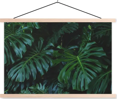 Produktbild von MuchoWow® Textilposter Dschungel - Laub - Grün 60x40 cm mit holzfarbenen Rahmen - Bilder