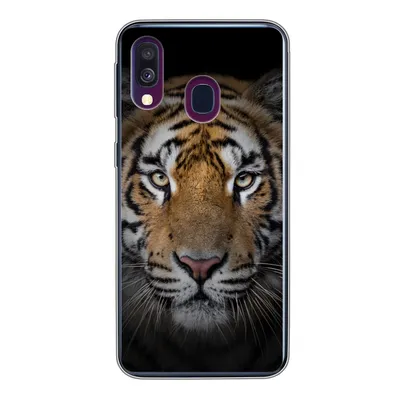 Produktbild von MuchoWow® Handyhülle Schutzhülle Hülle für Samsung Galaxy A40 Tiger - Wildtiere - Porträt - Schwarz - Tiere Silikon Softcase Handy Hülle - Handy-Tasche