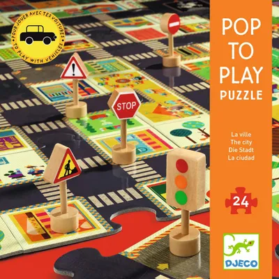 Produktbild von Djeco-Bodenpuzzle: Die Stadt - 24 Teile