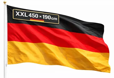 Produktbild von Deutschland Flagge XXL - EXTRA Groß - WM 2026 Fahne - Fanartikel - straparzierfähiges Polyester & Metallösen - Weltmeisterschaft (Deutschland 450x190 cm)