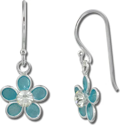 Image de Teenie-Weenie Boucles d'oreilles enfants 925 argent bleu clair 3D fleur SDO8139H