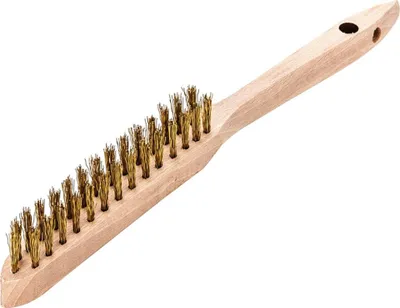Produktbild von Lessmann Handdrahtbürste Messing gewellt 0,35mm 2-reihig