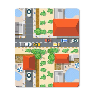 Produktbild von MuchoWow® Mauspad Mousepad Auto - Muster - Straßen - Städte 30x40 cm - Mousepads - Maus Mat - Pad - Mausunterlage - Mausmatten