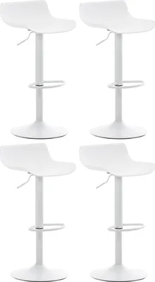Produktbild von CLP 4er Set Barhocker Aveiro höhenverstellbar und drehbar weiß