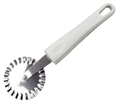 Immagine prodotto di Tagliabiscotti in acciaio inox con manico in plastica bianca