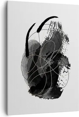 Produktbild von Bild auf Leinwand - Leinwandbild - Einteilig - Abstraktion Schwarz Flecken - 50x70cm - Wand Bild - Wanddeko - Wandbilder - Leinwanddruck - Wanddekoration - Leinwand bilder - Wandbild - PA50x70-4368