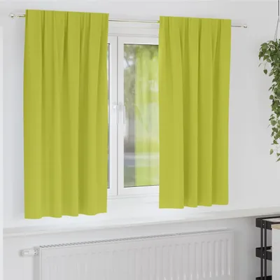 Image de Rideaux occultants avec anneaux 2 pcs Vert 175 x 140 cm