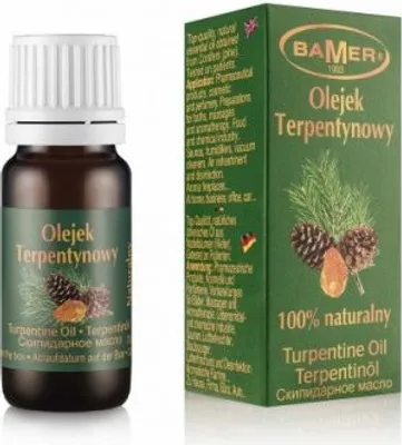 Zdjęcie produktu dla BAMER | Naturalny Olejek Eteryczny Terpentynowy 7 ml – Aromaterapia, Zapach do Świec i Sauny – Idealny na Katar i Kaszel
