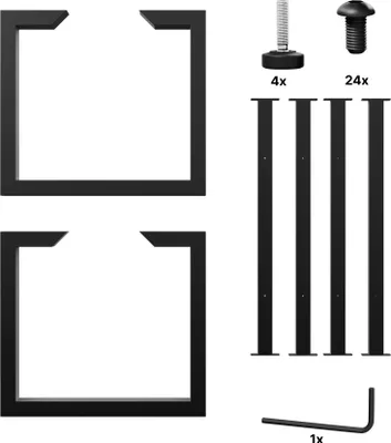 Produktbild von MetaloPro Eta Epox Extreme Tischgestell – Rechteckige Stahlbeine, Pulverbeschichtet, Robustes Industrielles Design, Modern, Stabil - 240x80x72 cm