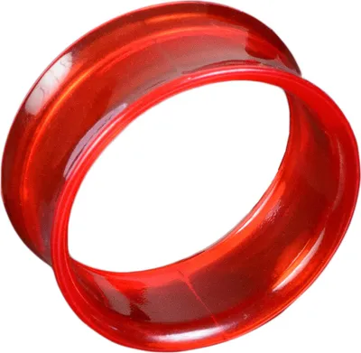Produktbild von viva-adorno 6mm Double Flared Flesh Tunnel Plug Tube Tunnel ohne Gewinde Kunststoff Acryl verschiedene Farben Größe 3 - 22mm UFT,Tunnel rot