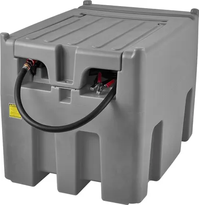 Produktbild von SucceBuy Tragbarer Dieseltank von , 116 Gallonen Fassungsvermögen, 10 GPM Durchflussrate. Mit 12-V-Pumpe und 13,1 Fuß Schlauch. PE-Tank für einfachen Kraftstofftransport, grau