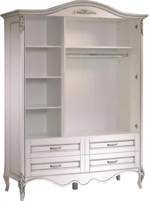 Obrázok produktu pre Biela drevená šatníková skriňa v elegantnom dizajne