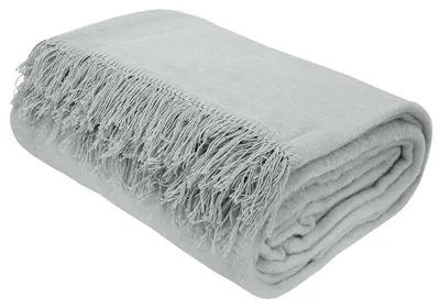 Produktbild von Decke, Baumwolldecke mit Fransen, hohe Qualität 150x200 Ba896 Hellgrau