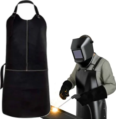 Produktbild von nicht brennbare Schweißerschürze aus Leder, vorne genäht 96x66