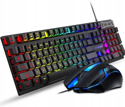 Obrázok produktu pre Herná klávesnica a myš, s podsvietením, RGB, mechanická LED myš