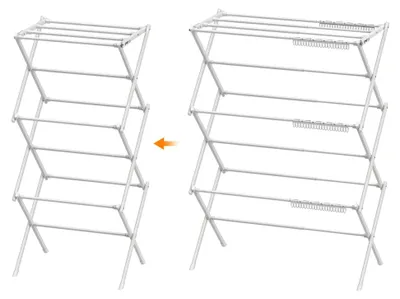 Produktbild von Zusammenklappbarer Wäscheständer für Innen und Außen, Weiß