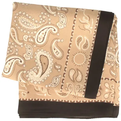 Seidiges Trachten-Tuch mit Paisley-Muster von Hut-Breiter in braun