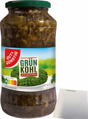 Produktbild von Gut & Günstig Grünkohl erntefrisch verarbeitet im praktischen Glas (660g Glas) + usy Block