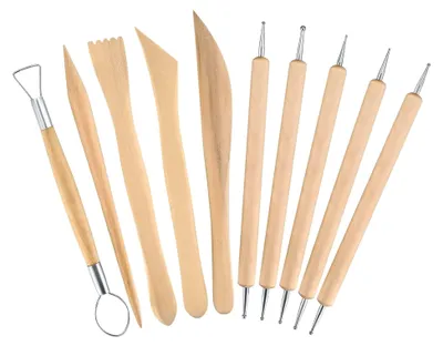 Produktbild von 10-teiliges Set für Modellierwerkzeuge und Töpferbedarf